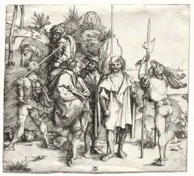 Five Soldiers and a Turk on Horseback (probably 1496) av Albrecht Dürer