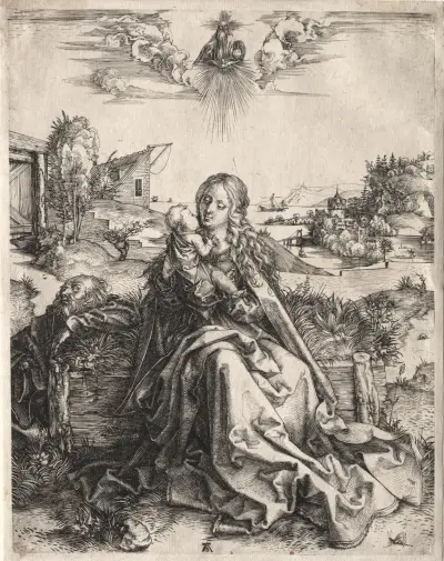 Holy Family with the Butterfly av Albrecht Dürer