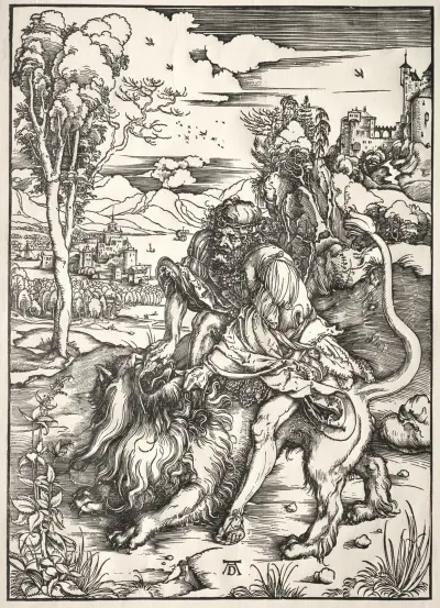 Samson and the Lion av Albrecht Dürer