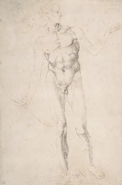 Stojący akt mężczyzny z łukiem („Poynter Apollo”), Albrecht Dürer