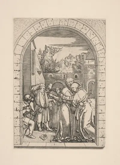 The Meeting of Joachim and Anne at the Golden Gate av Albrecht Dürer