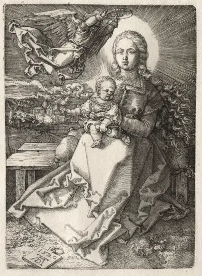 Virgin Crowned by an Angel av Albrecht Dürer