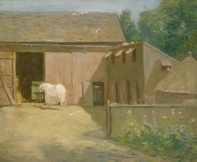 New England Barnyard, Julian Alden Weir