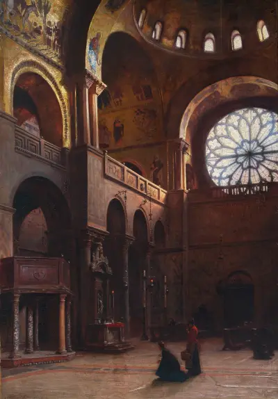 Innenraum des Markusdoms in Venedig von Aleksander Gierymski
