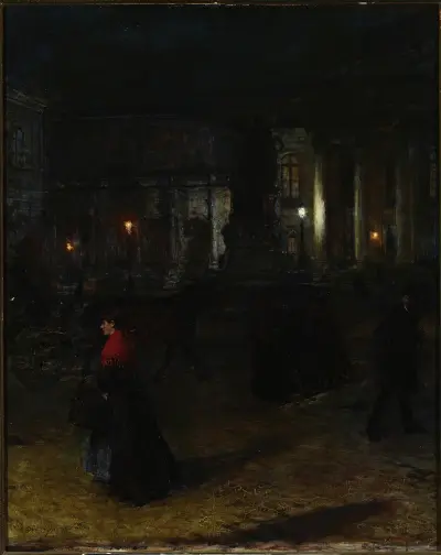 Max-Josefplatz in München bei Nacht von Aleksander Gierymski