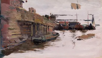 Sandarbeiter, Skizze von Aleksander Gierymski