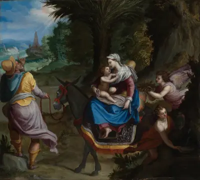 Die Flucht nach Ägypten av Alessandro Allori