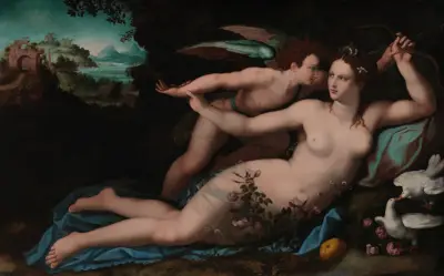 Venus Disarming Cupid av Alessandro Allori