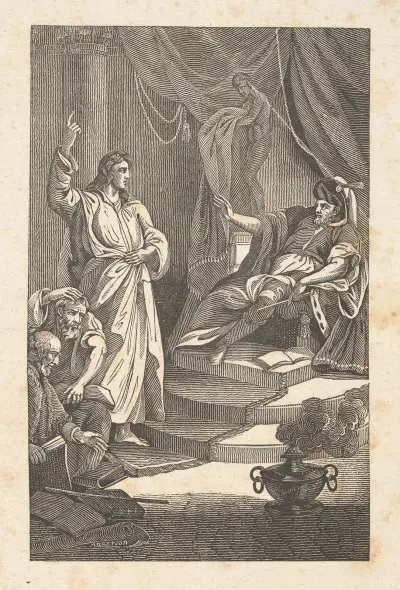 Daniel interpreting Nebuchadnezzar’s dream av Alexander Anderson