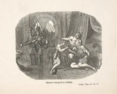 Samson betrayed by Delilah av Alexander Anderson