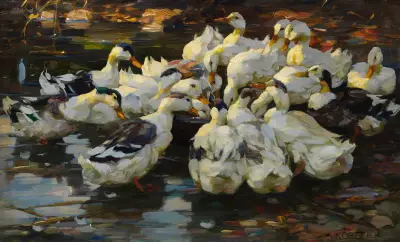 Enten am Freßnapf (Entenfütterung), Alexander Koester
