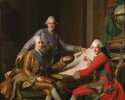 Kung Gustav III av Sverige och hans bröder av Alexander Roslin