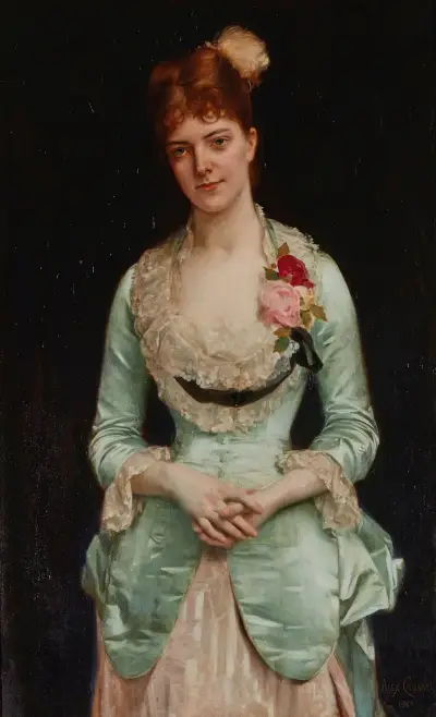 Portrait Of Miss Matthews av Alexandre Cabanel