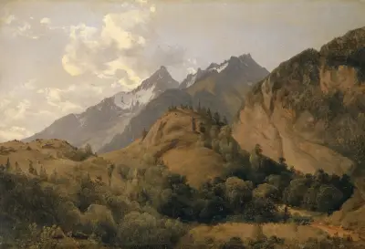 Entry to the Urbach Valley with Ritzlihorn, Alexandre Calame