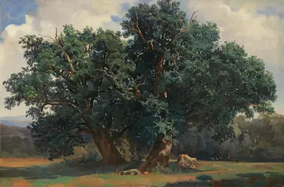Landscape With Oak Trees, Alexandre Calame