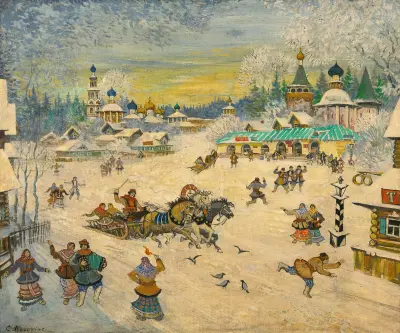 Town Square av Konstantin Alexeevich Korovin