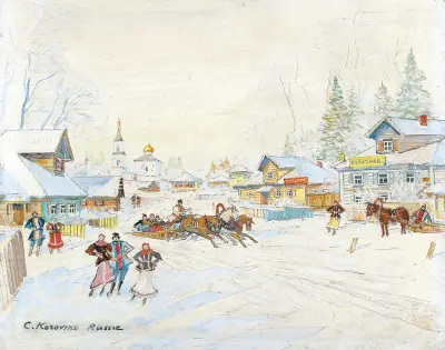 Winter Landscape – nr 2 av Konstantin Alexeevich Korovin