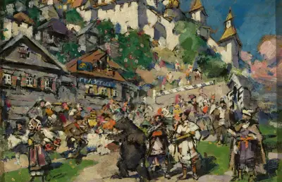 With bears in Siberia av Konstantin Alexeevich Korovin