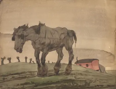 Verlatenheid (‘Het oude paard’) av Alfred Ost