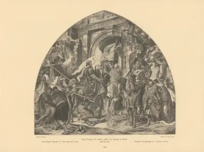 Charlemagne Frescoes IV; The entry into Pavia av Alfred Rethel