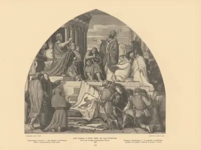 Charlemagne Frescoes V; The baptism of Wittekind, Alfred Rethel