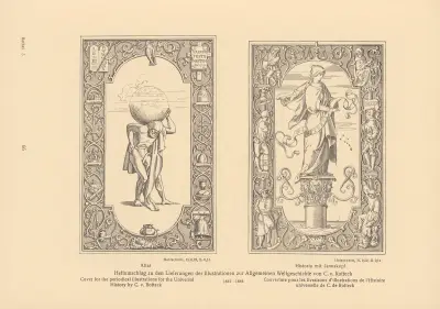 Cover for the periodical illustrations for the Universal History by C. v. Rotteck, Alfred Rethel