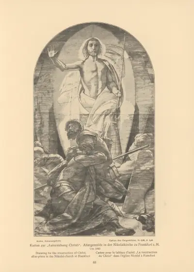 Drawing for the resurrection of Christ, altar-piece in the Nikolai-church at Frankfort, Alfred Rethel