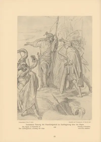 The figure of Hannibal in The Carthaginians crossing the Alps, Alfred Rethel