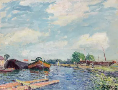 Canal du Loing à Saint-Mammès av Alfred Sisley