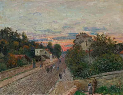 Coucher De Soleil, La Route De Versailles À Chavilles av Alfred Sisley