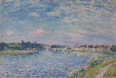 La Seine à Saint-Mammès, le soir av Alfred Sisley