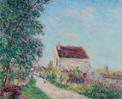 Le village des Sablons, près de Veneux-Nadon av Alfred Sisley