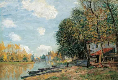 Moret- The Banks of the River Loing av Alfred Sisley