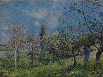 Orchard in Spring av Alfred Sisley