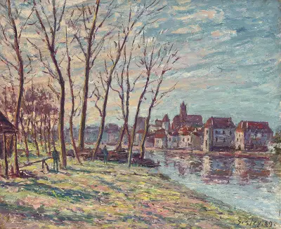 Vue de Moret av Alfred Sisley