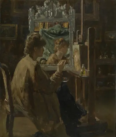 Artist in her studio, Alfred Stevens