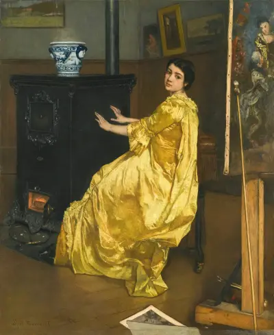 Dans l’atelier; le repos du modèle, Alfred Stevens
