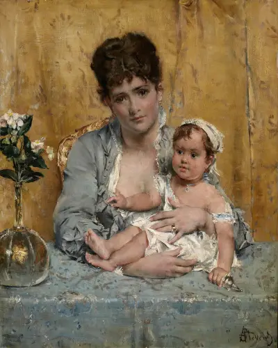 Mother And Child, Alfred Stevens