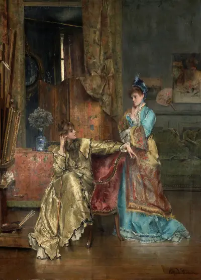 The Visit, 1870, Alfred Stevens