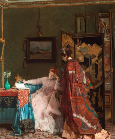 The Visit, 1869, Alfred Stevens