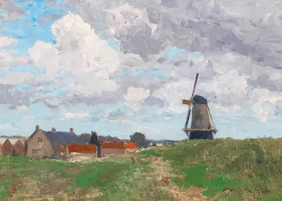 A windmill in Vlissingen av Alfred Zoff