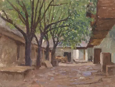 Bauernhäuser bei Klagenfurt av Alfred Zoff