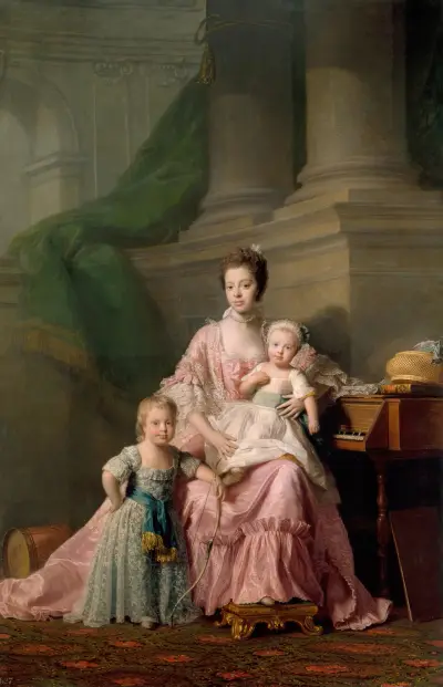 Queen Charlotte, with her Two Eldest Sons av Allan Ramsay