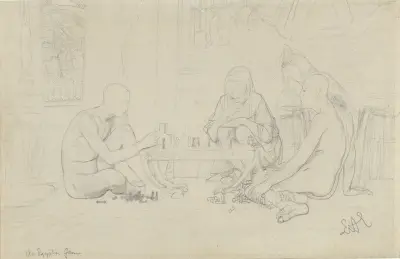 Egipcjan grający w grę, Lawrence Alma-Tadema