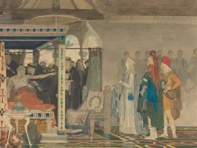 Fredegonda at the Deathbed of Praetextatus, Lawrence Alma-Tadema