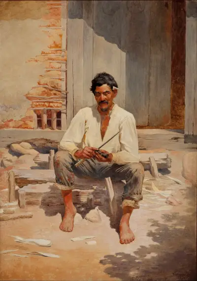 Caipira Cutting Tobacco av Almeida Júnior