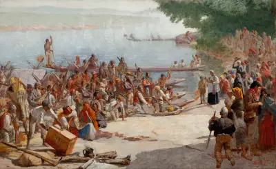 Study for ‘Departure of the Monção’ av Almeida Júnior