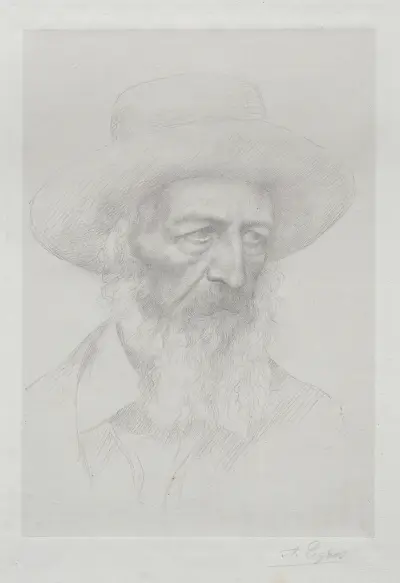 Portret Alfreda Lorda Tennysona, Alphonse Legros