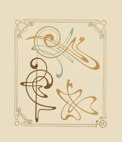 Abstract design based on arabesques, 1900 – nr 3 av Alphonse Mucha