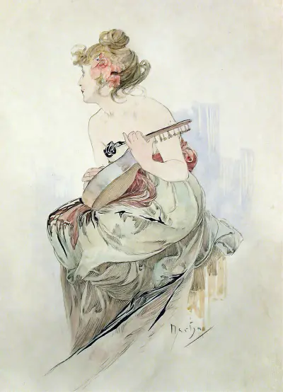 From The Frontispiece Of Le Pater av Alphonse Mucha